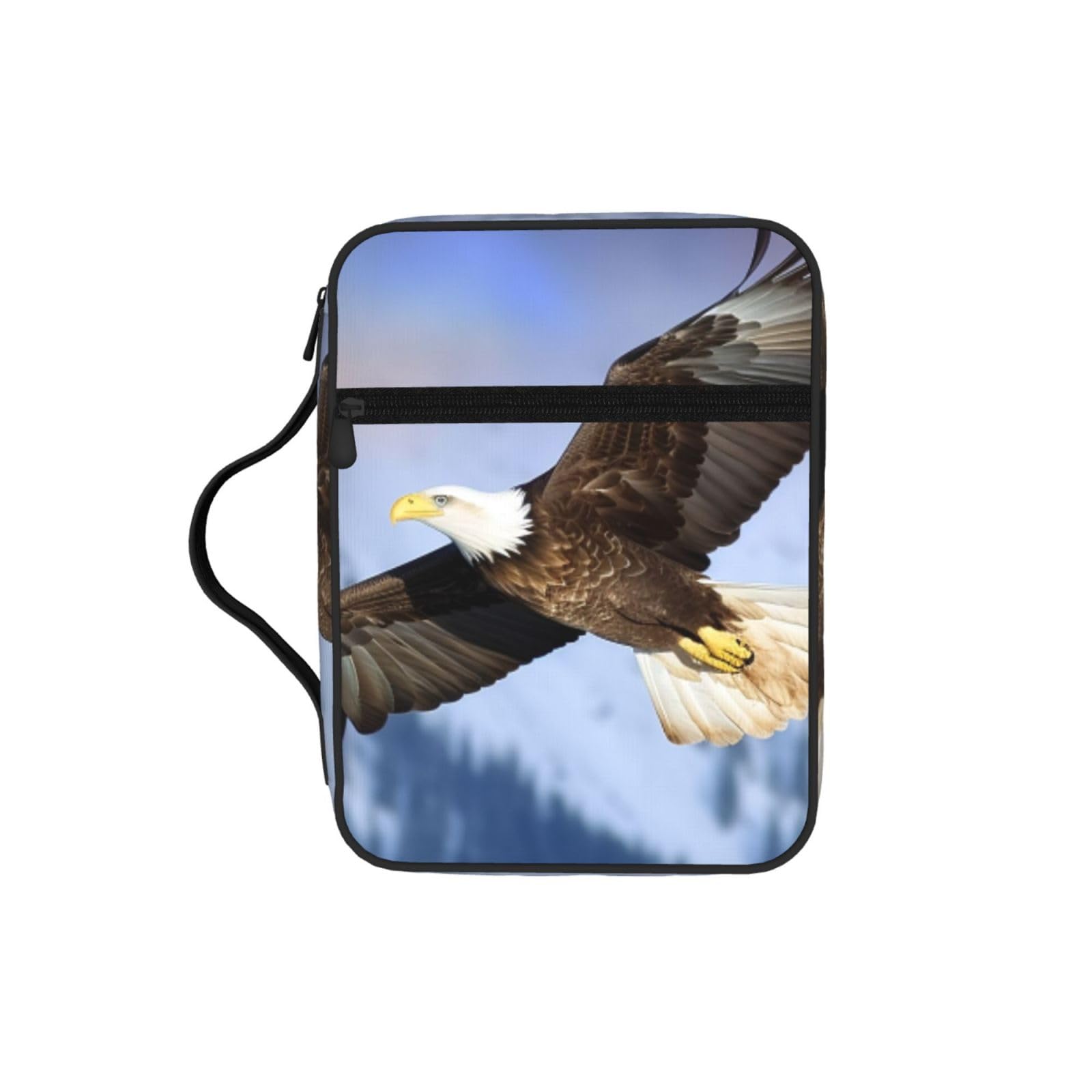 Bald Eagle Flying Bible Cover Case Waterproof Bible Bag With Handle Organizer Storage Book Cover For Bible Study
