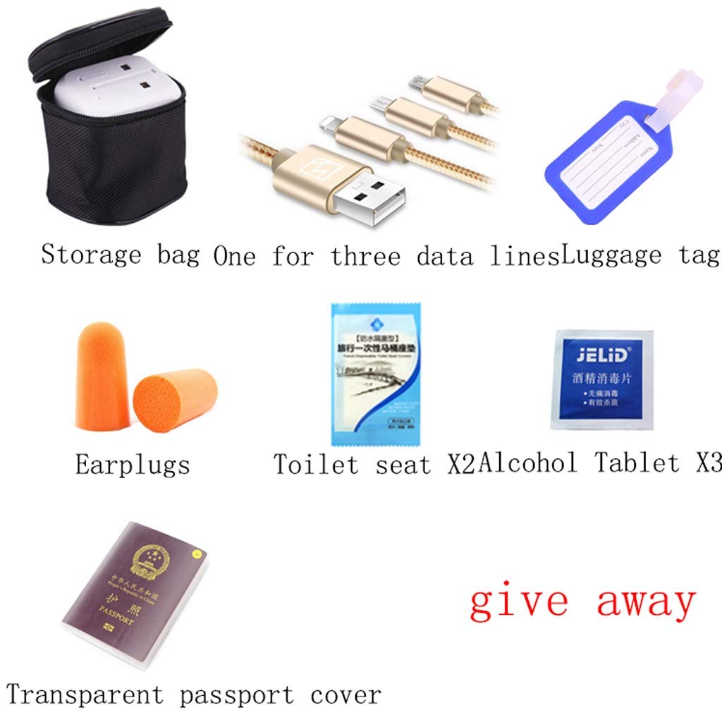International Plug Converter, Worldwide Universal Adapter, Przenośne Travel International Carging Conversion Gent (Color : C, Rozmiar : 5.4 * 6.5 * 5.6cm)
