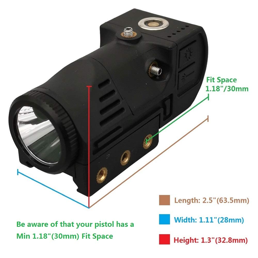 Laswin Tactical Flashlight with Internal Red Laser Sight for Handguns,2