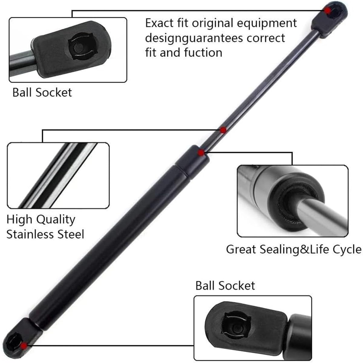 Voor Dacia Voor Jogger 2021 2022 2023 2024 Wagon Kofferbak Dempers Achterklep Lift Ondersteunt Gasveren Shock Springs Staaf Zuiger Achterklep Ondersteuning Vertragen Rod(Black carbon fiber