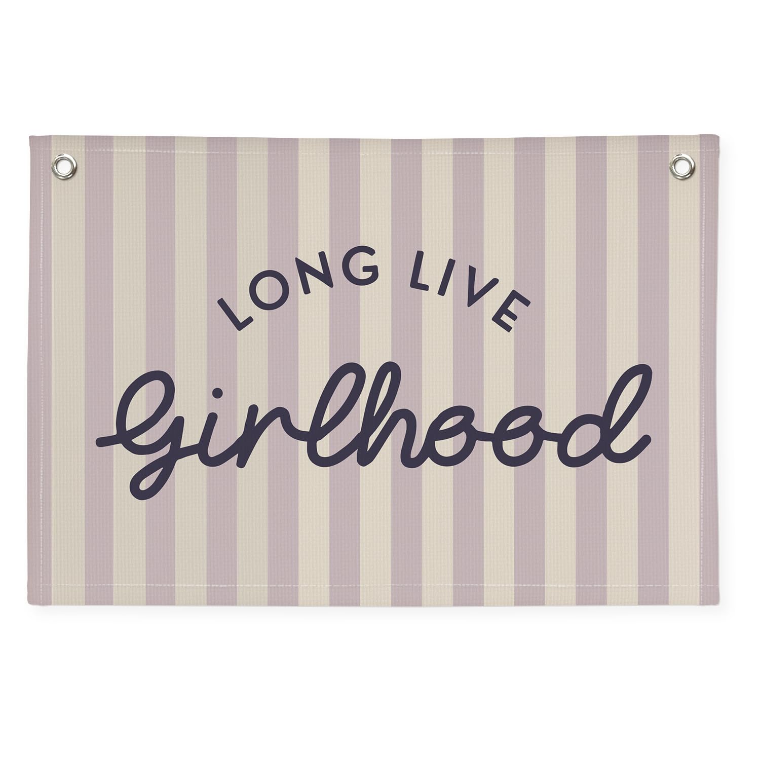 Purple Girls Room Decor Long Live Girlhood Banner, Vintage Stripes Flag Banner Nursery Playroom Wall Decor for Girls Bedroom Dorm Toddler Decorations Teen Girls Kids Room 30x20,girlroom