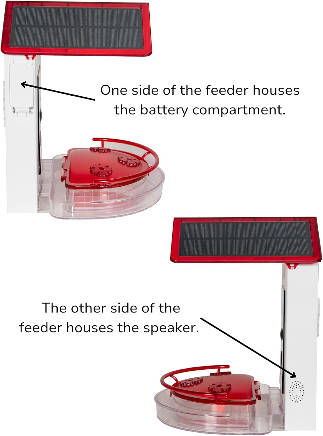 JCS Wildlife Smart 2-in-1 Hummingbird Feeder with Camera, Solar Roof, AI Bird Identification, 1080 HD Live Video, Automatically Capture Videos and Images, Great Gift for Birders