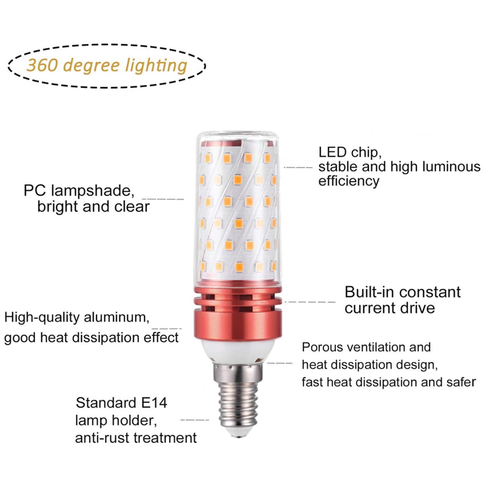 Ampoules LED à économie d'énergie, ampoule SMD 2835, petites lumières maïs à vis Edison, 20 W = 200 W, l'éclairage intérieur la maison ou d'autres endroits nécessitant un éclairage d'accentuation, pa