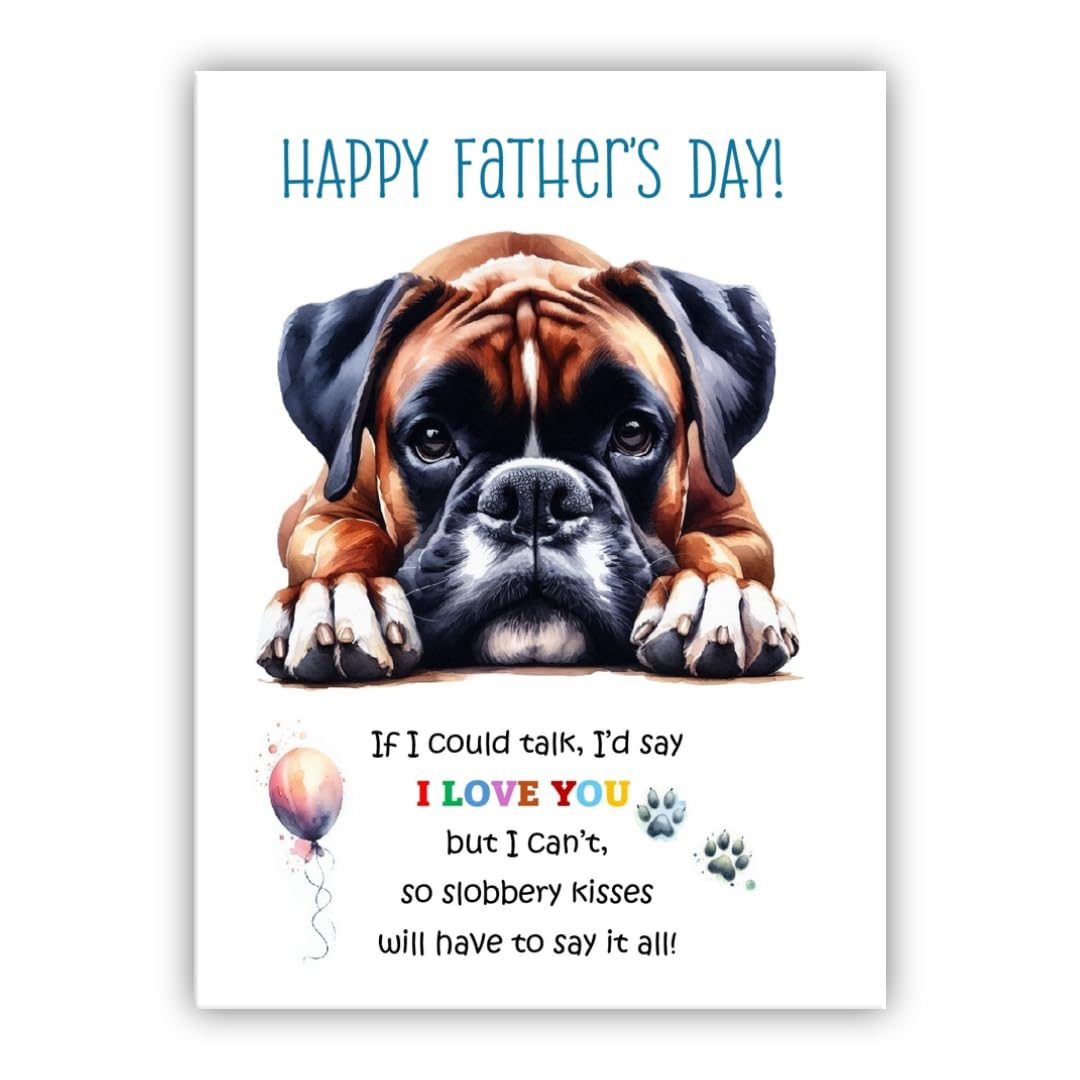 Father's Day Card from the dog. Dog Lovers Card. Fathers Day card from the dog. Differenet breeds. (Boxer) — image 1