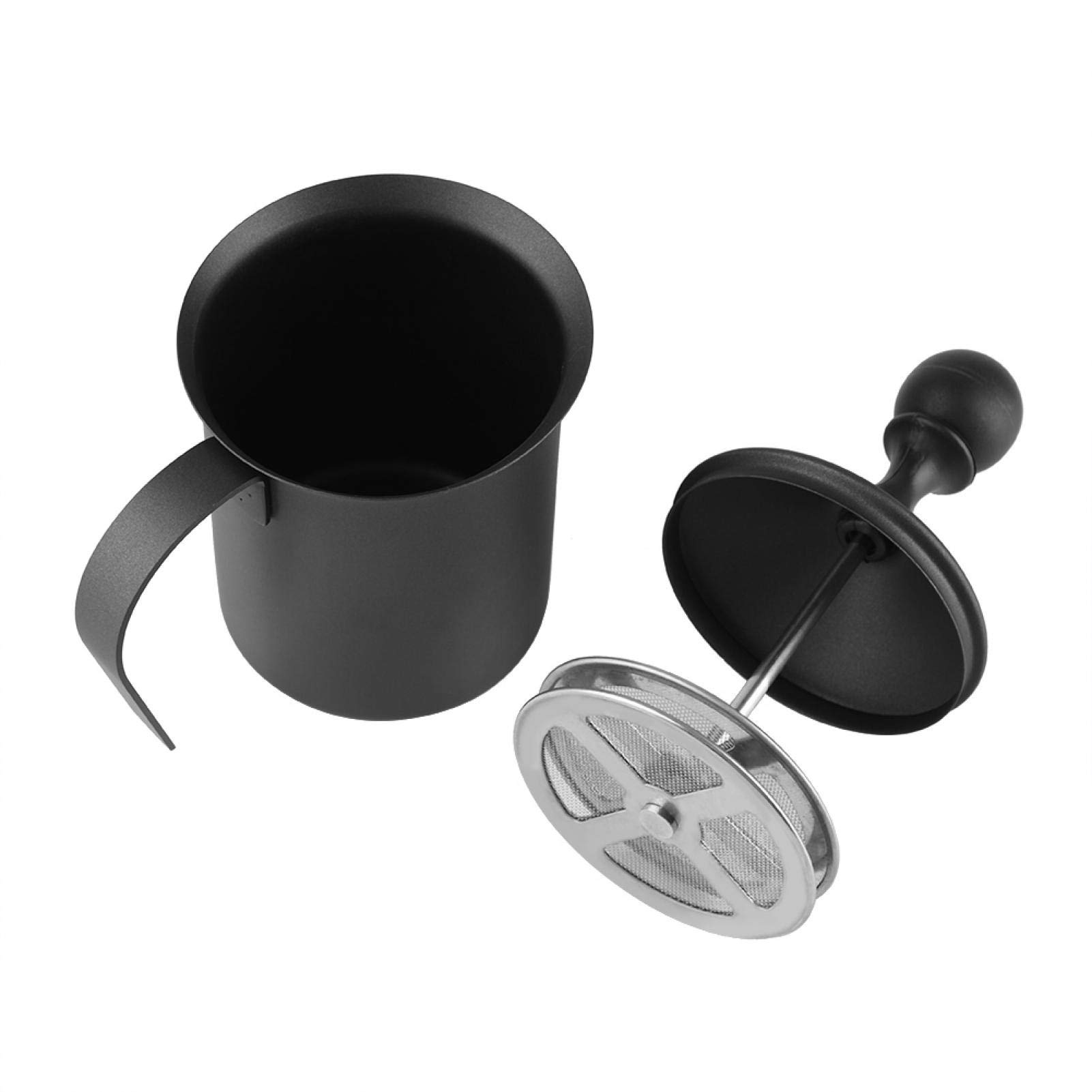 Mousseur à Lait Manuel, Outil de décoration de Cappuccino de café de Fabricant de Mousse de Mousse de Lait à Double Maille Manuelle en Acier Inoxydable(400ml)