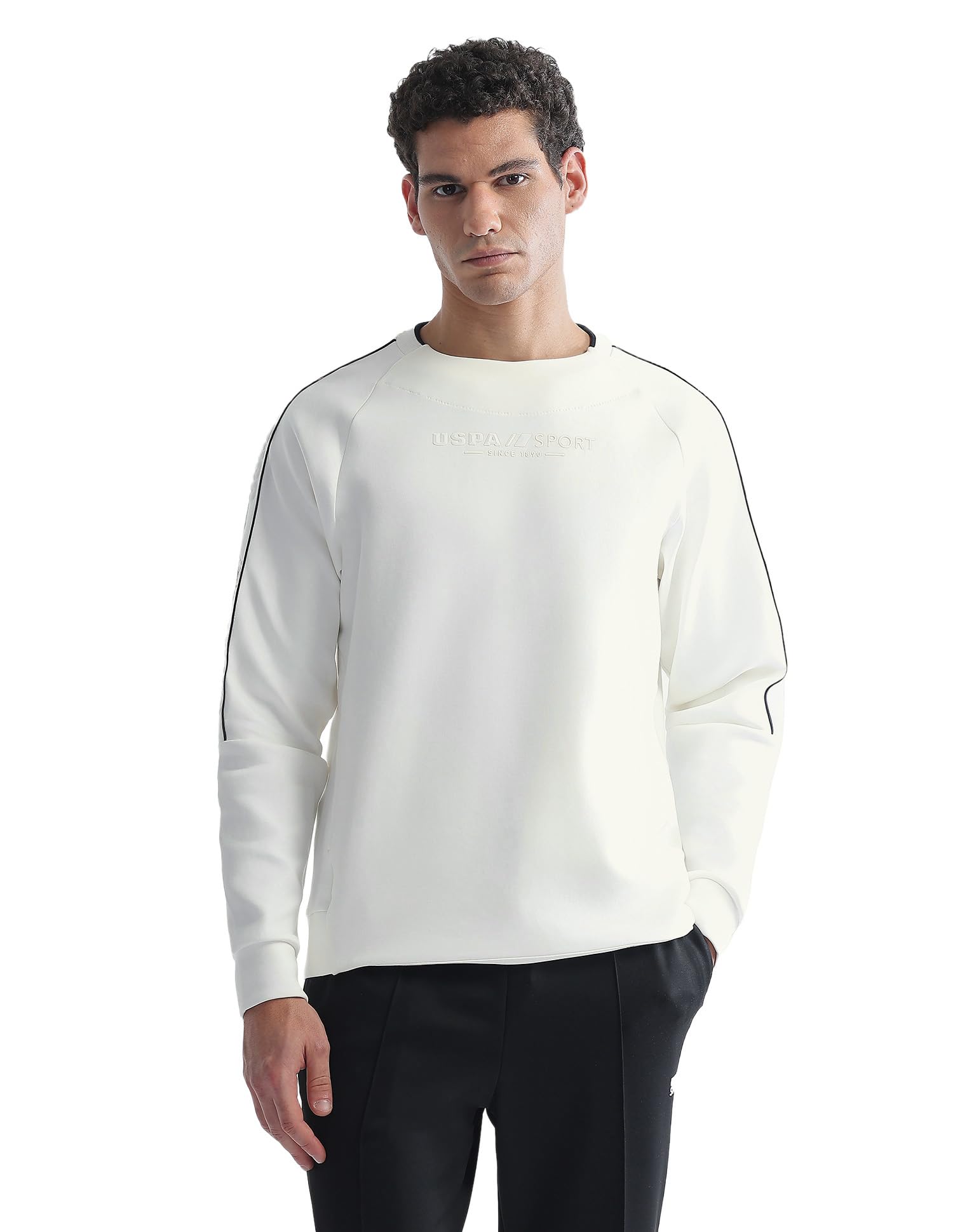 u.s. polo assn. USPA Active Sports Men's Solid Regular Fit Active Sweatshirt-picture-36