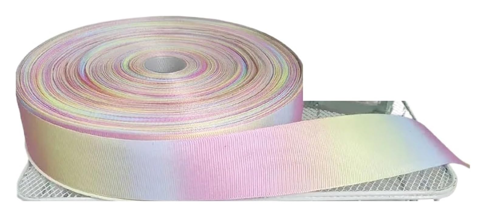 Cintas para envolver tartas, Cinta de grosgrain 25-100 yardas(40mm Rib Rainbow,100yards)