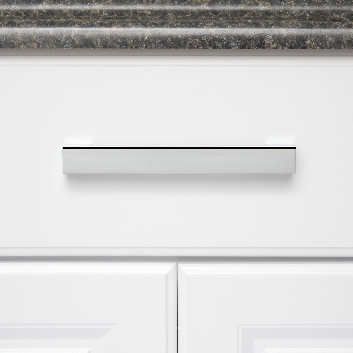 Exclusive Discount 50% Price Amazon Basics Short Modern Cabinet Pull Handle, 7.68-inch Length (6.3-inch Hole Center), Polished Chrome, 10-Pack