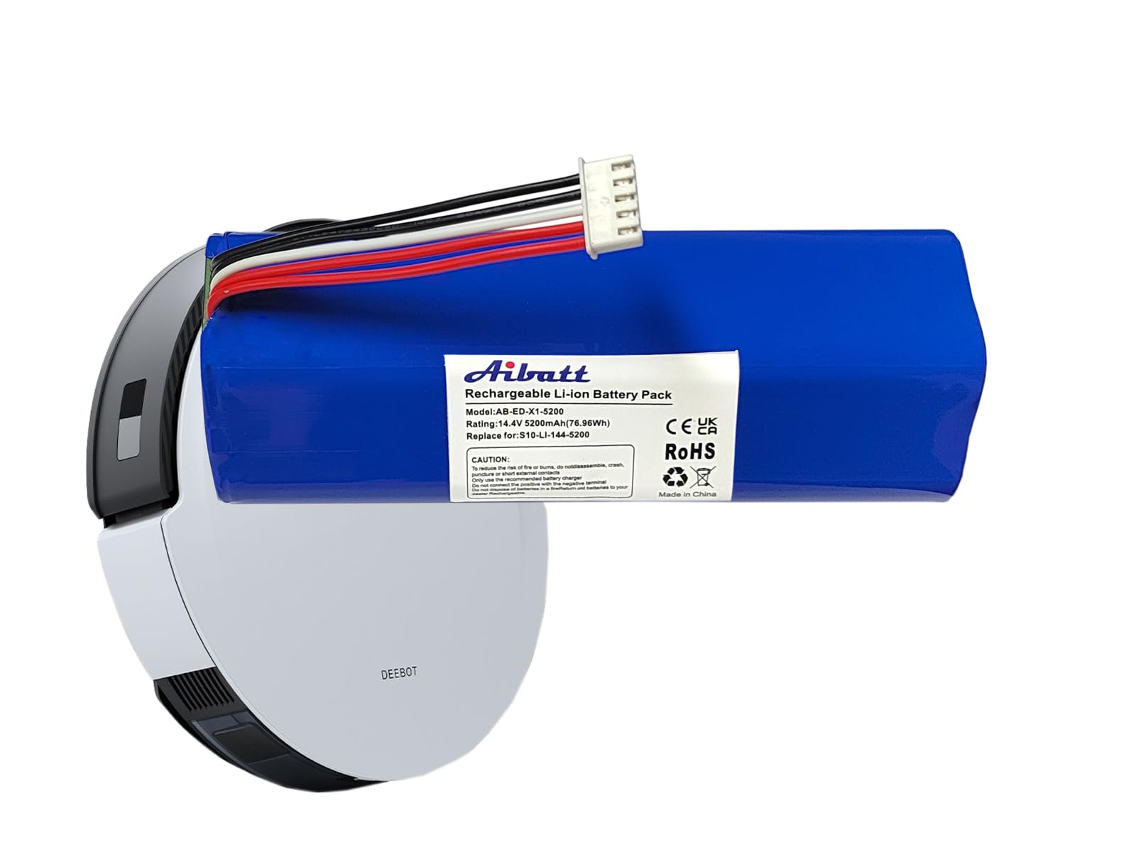 5200mAh Ersatzakku für Ecovacs Deebot T8 Pure, T8+, Deebot T9, Deebot T20 Omni, Deebot T10, Deebot X1, Deebot Ozmo 950, Deebot T5 Max Staubsauger.(14.4V/74.88Wh)