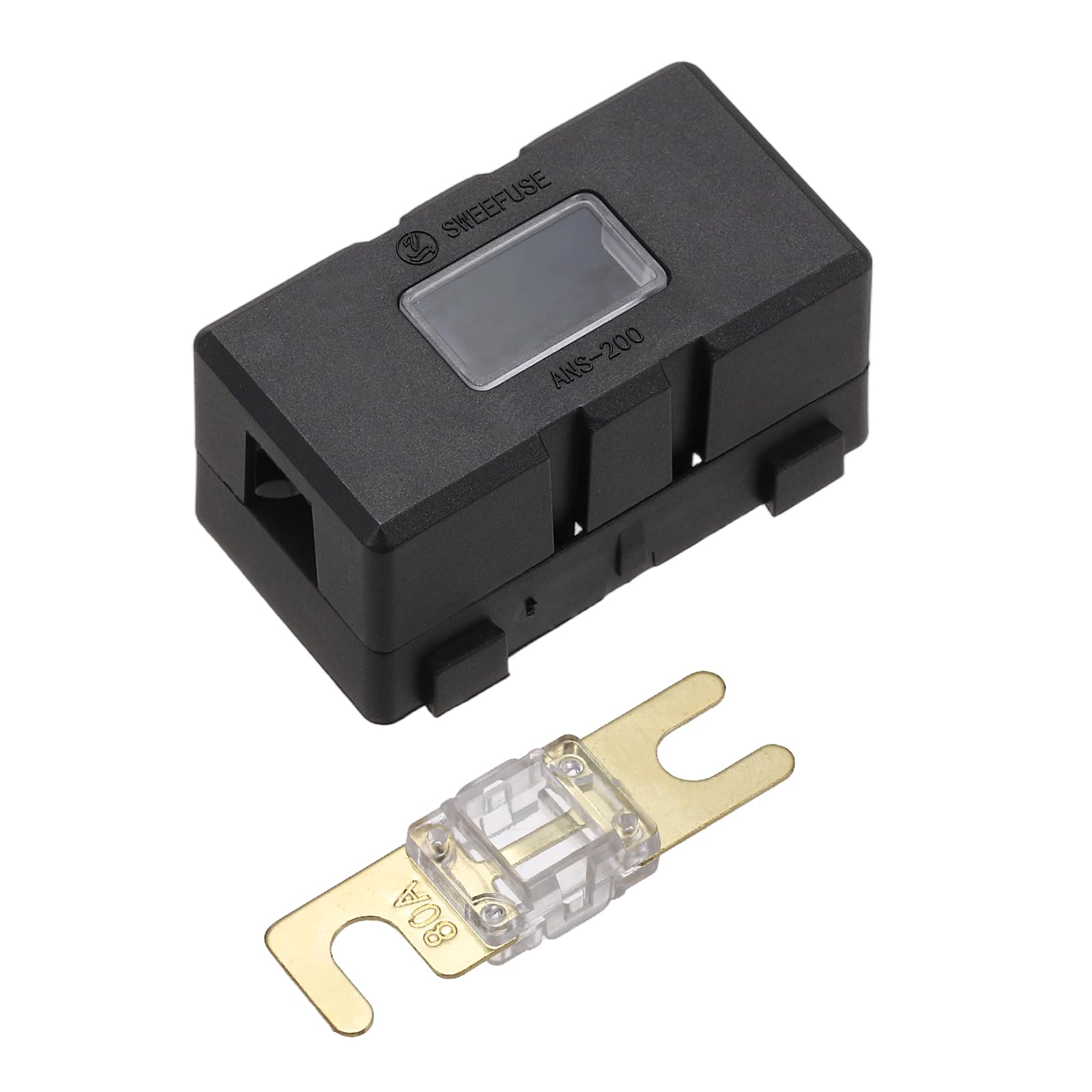 sourcing map 200A 125V ANL Fuse Holder Kit, 80A Fuse Inline Block Box for Automotive Marine Audio Video Electronic System