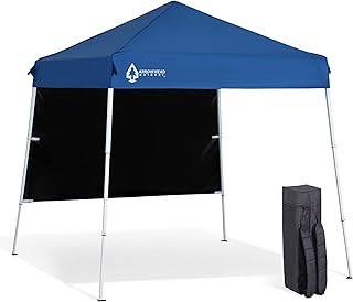 ARROWHEAD OUTDOOR 6'x6' Top / 8'x8' Base Backpack Pop-up Canopy with Sun...