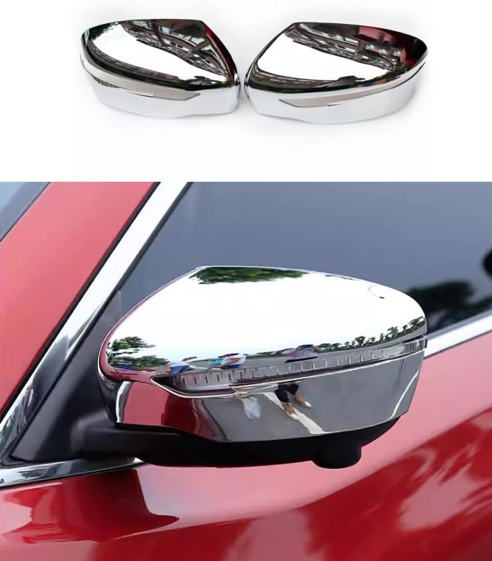 Car Accessories Fit for Nissan Rogue 2014-2020 ABS (Chrome) Exterior Rearview Mirror Door Side Moulding Cover Trim 2PCS set（With Turn Signal）