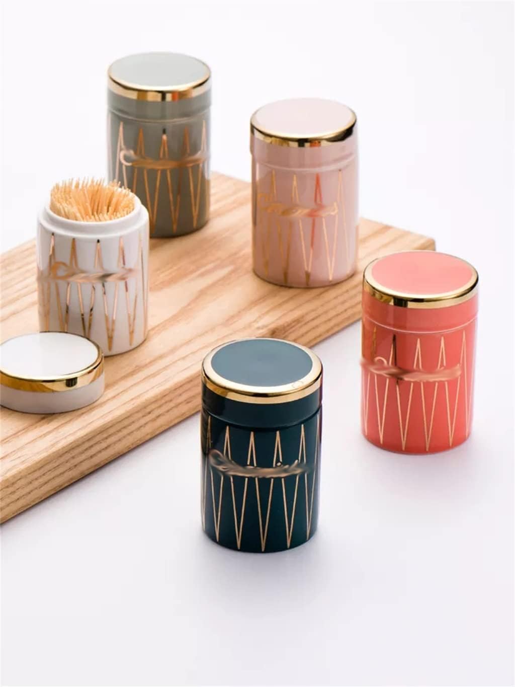 Nordic household toothpick holder ceramic table storage box tableware accessories (Color : C)