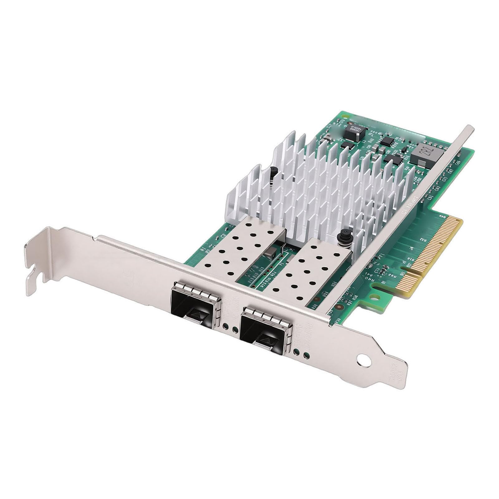 Generic Scheda di Rete in Fibra Ottica PCI-E X8 con Controller Doppia Porta SFP+ Chip 82599, Accelerazione Hardware Ad Alte Prestazioni, per Sistemi Server/, 1x Staffa