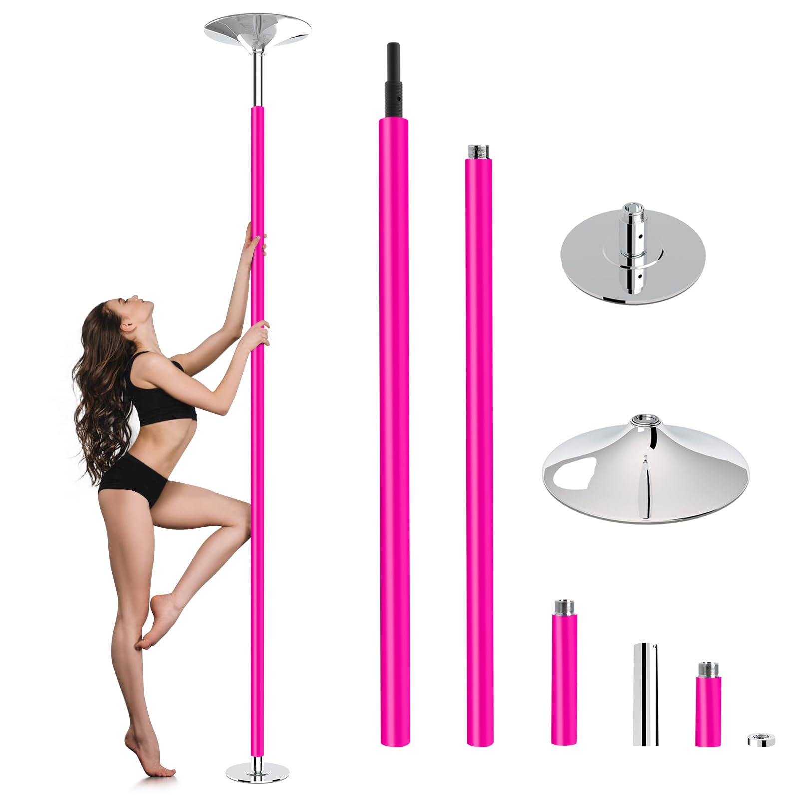 Leogreen Dancing Pole Bar, Static and Rotating, Maximum Load 200 kg, for Dance Exercise Fitness