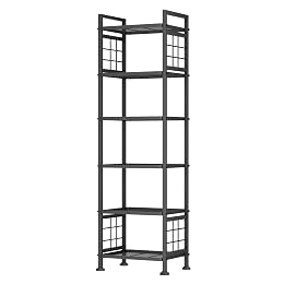 GIOTORENT 6-Wire Standing Storage Shelf for Bathroom Organizers and Storage & Laundry Room Organization, Metal Shelving Unit Pantry Rack for Kitchen & Bathroom, Black