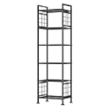 GIOTORENT 6-Wire Standing Storage Shelf for Bathroom Organizers and Storage & Laundry Room Organization, Metal Shelving Unit Pantry Rack for Kitchen & Bathroom, Black