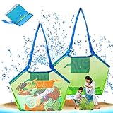 【Faltbar und Tragbar】Am Mesh-Strandbeutel befindet sich eine kleine zusätzliche Tasche. Die große Mesh-Tasche kann bei Nichtgebrauch in die kleine, in sich geschlossene Tasche gefaltet werden. Sie nimmt nur wenig Platz ein und kann problemlos aufbewahrt werden In Handtasche, Schublade, Koffer und Auto.