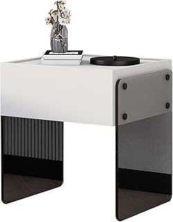 Mesita De Noche Simple, Gabinete De Almacenamiento For Dormitorio, Mesita De Noche De Almacenamiento Simple, Sala De Estar De Dormitorio, Fácil De Montar ( Color : Blanc , Size : 17.7*15.7*18.7in )