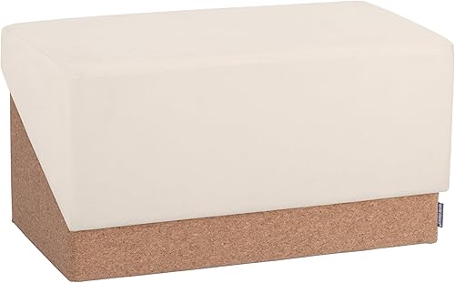 Miniatura 17 de Seville Classics Reposapiés otomano de tela acolchada, asiento acolchado para dormitorio, dormitorio, loft, sala de estar, entrada, pasillo, gris