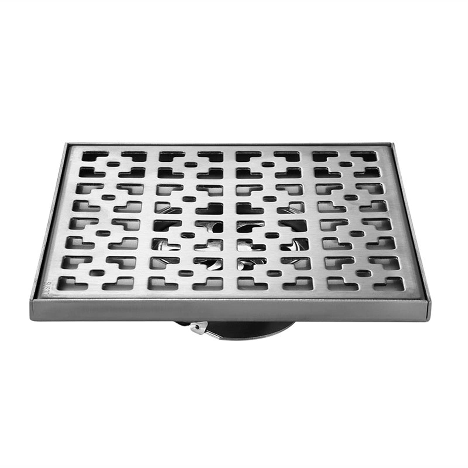 Scarico per Doccia con Filtro per Capelli, Scarico per Doccia Quadrato in Acciaio Inox SUS304 Spazzolato con Coperchio Rimovibile, Scarico per Doccia per Cucina, Bagno, Garage e Cantina ()