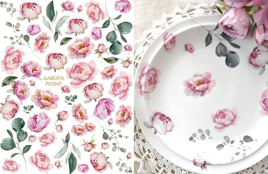 Amazon.co.jp: ポーセラーツ 転写紙 【白磁用】 水彩GARDEN