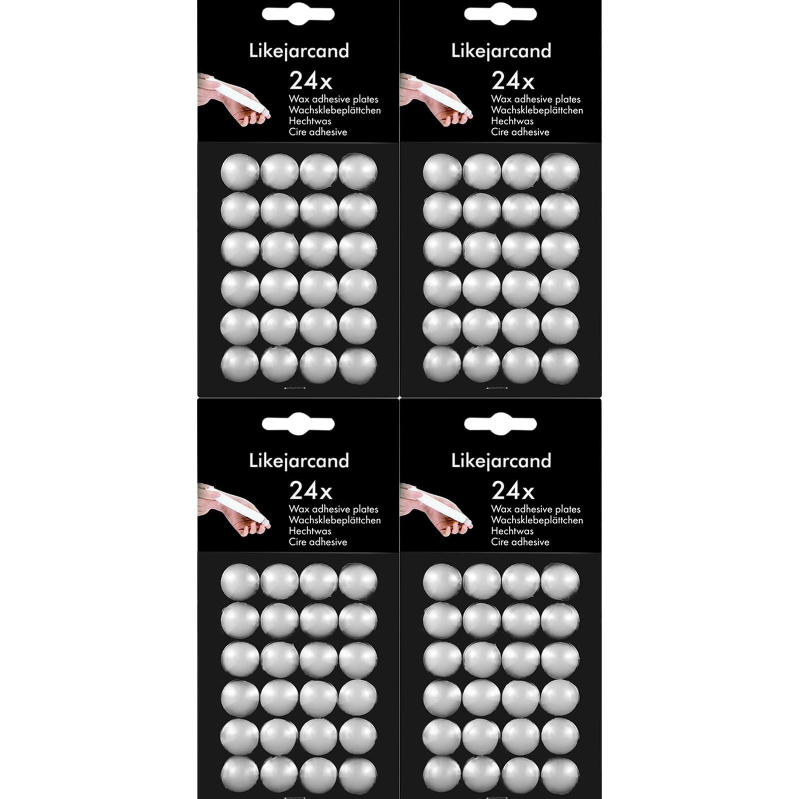 Likejarcand 96 Pieces White Adhesive Small Candles, Accessories Candle Wax Dots- Adhesive,Wax Sticky Dots,Candl Accessories (96)
