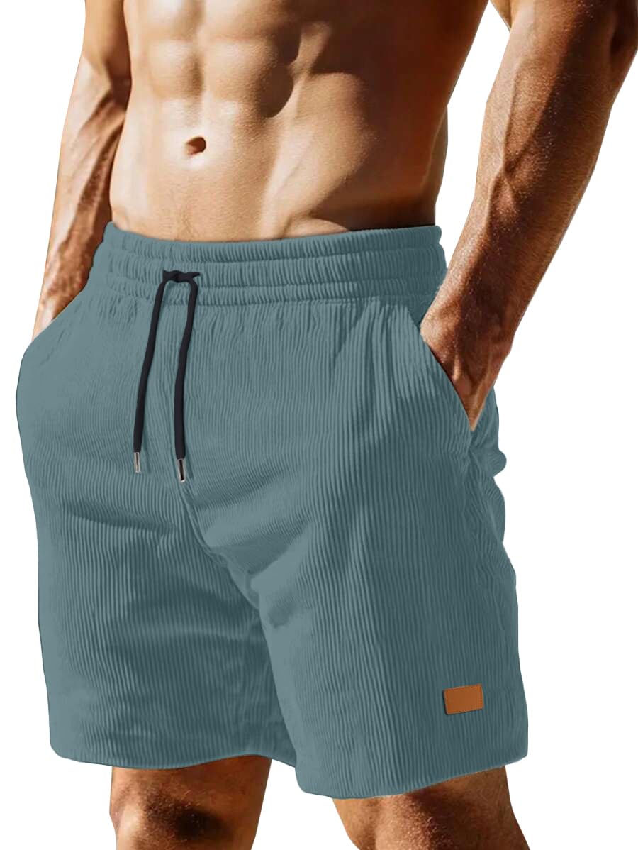 Sailwind Men's Casual 5" Shorts Corduroy Elastic Waist Drawstring Summer Beach Short