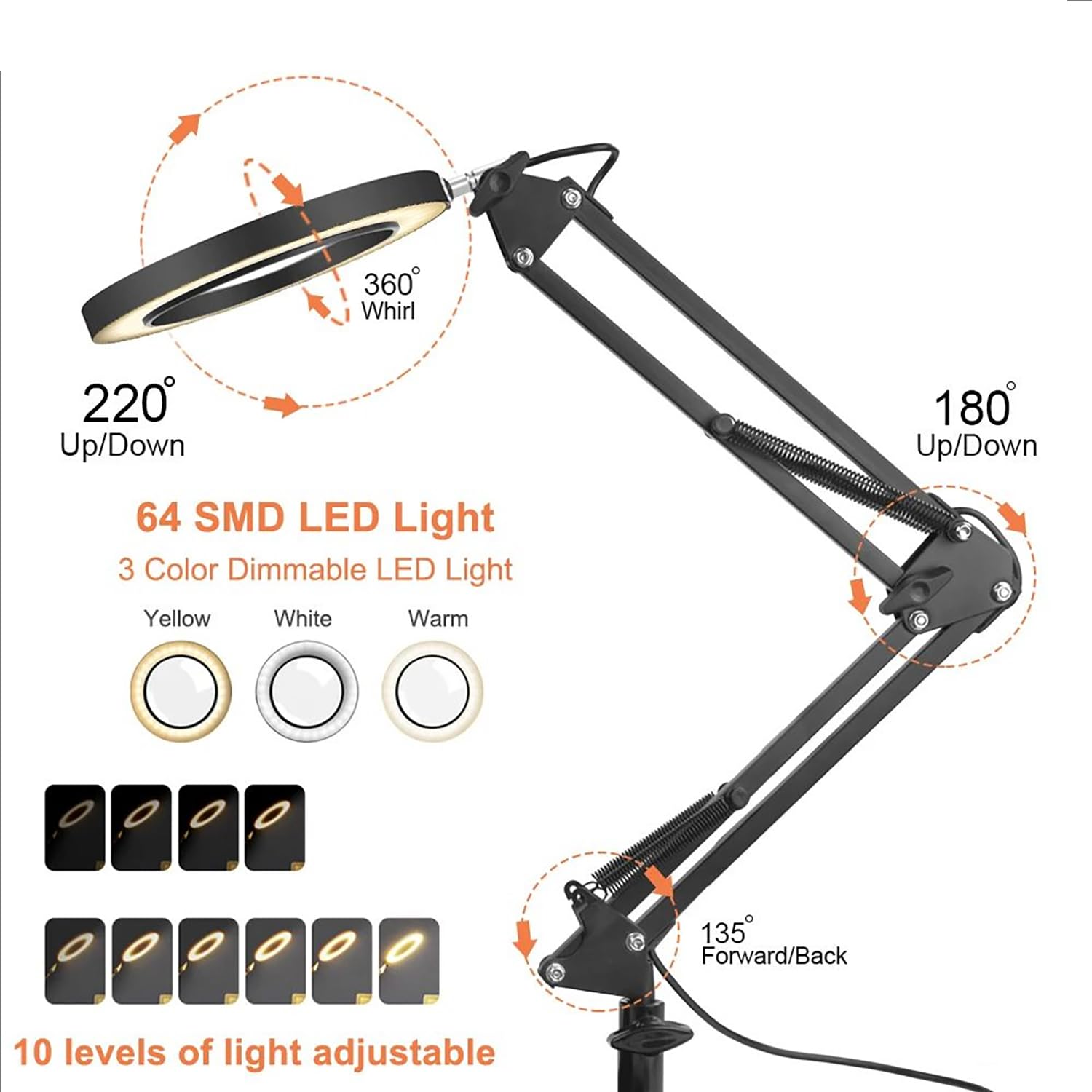 Terza Mano Per Saldatura,Terza Mano,Tavolo Da Saldatura Con Luce,Con Lampada Di Ingrandimento a Led 6x,Con Lampada Di Ingrandimento a Led 6x,Adatto a Saldatori, Gioiellieri e Artigiani Del Fai Da Te
