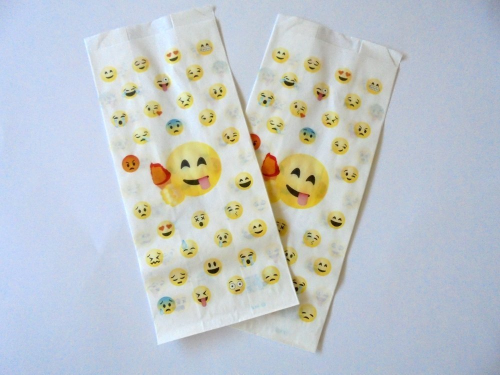 PZ 500 sacs en Papier 14 x 30 fantaisie emoticône Emoji enveloppe pour aliments Sac politenato Paper Bag