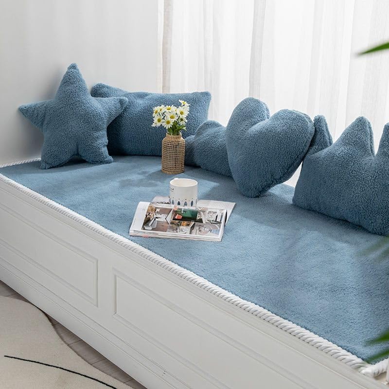 Tapis de chambre bleu en peluche douce pour créer un coin lecture cosy