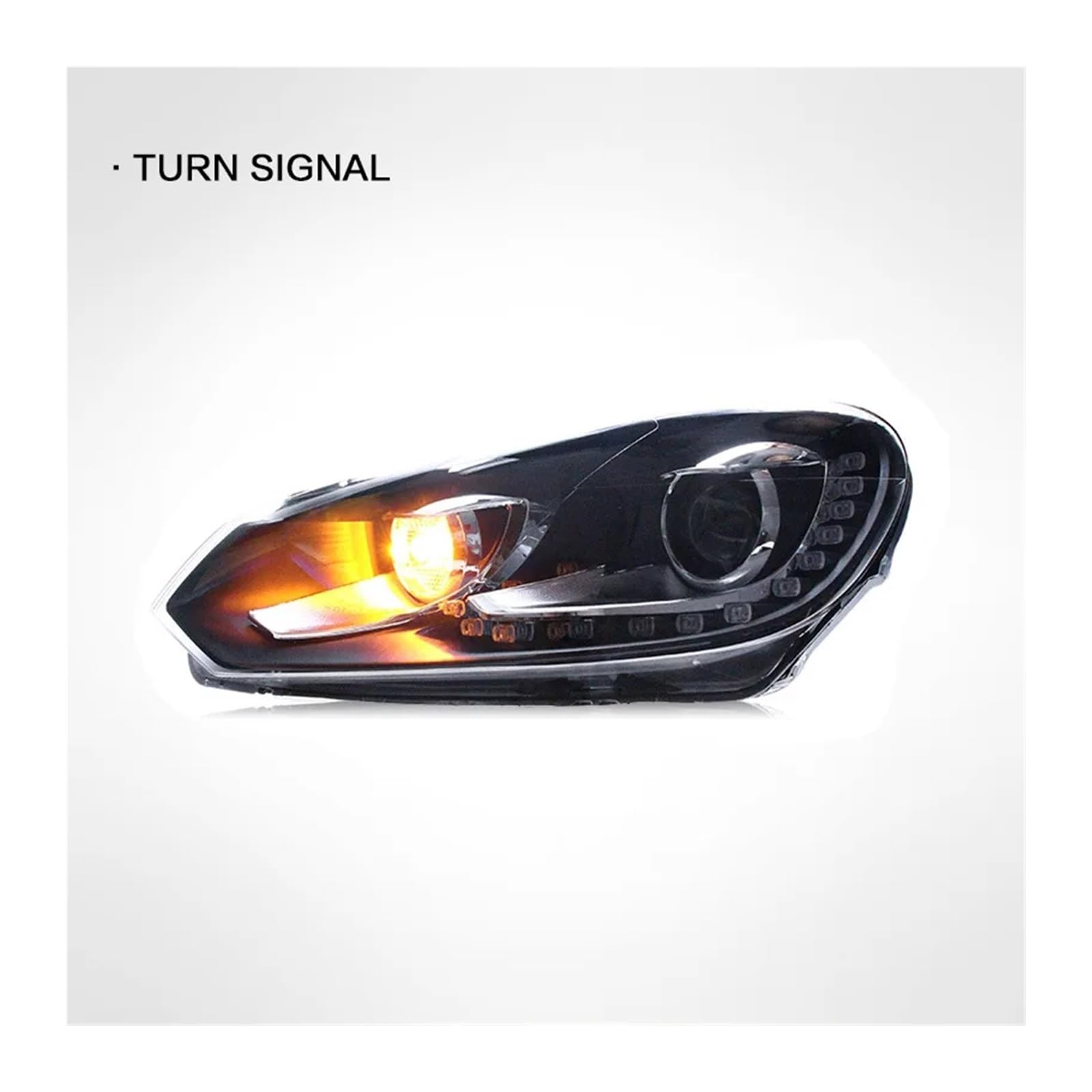 Faro anteriore compatibile con VW Golf 6 fari 2009 2010 2011 2012 fari Golf 6 R20 indicatori di direzione abbaglianti Angel Eye proiettore lente(LED bulbs)