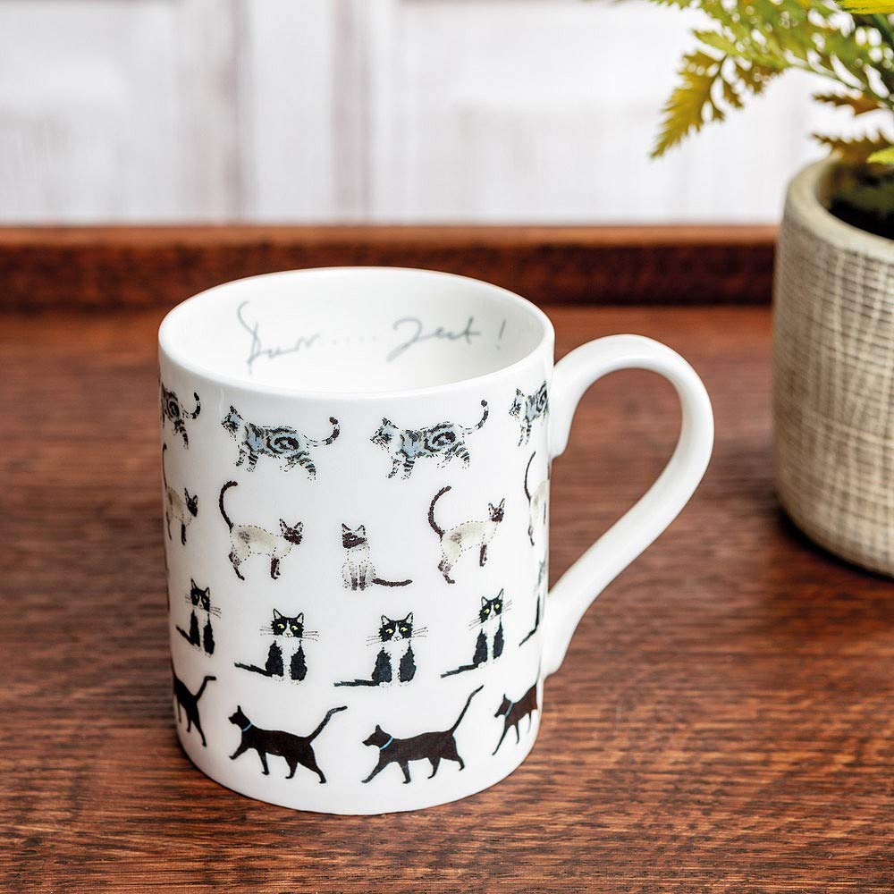 Sophie Allport - Purrfect Cat Mug, Fine Bone China, Gift Box, Dishwasher Safe (Large Size, 425ml)