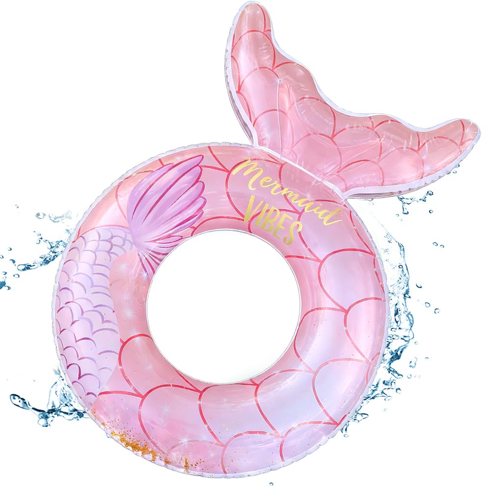 Mermaid Inflatable Floats Rings, Swimming Ring Inflatable Pool Floats Swimmings Pools Float Toy Swim Ring Water Sports Swimmings Pools, Summer Swimming Pooltoys Party — image 1