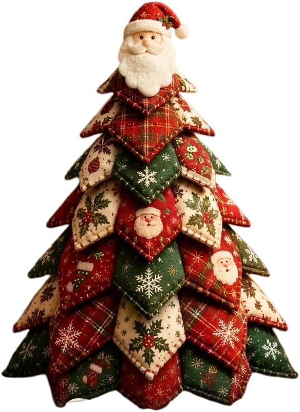 DIY Quilted Christmas Tree Kit, Layered Plush Fabric Sewing Craft (goddess)