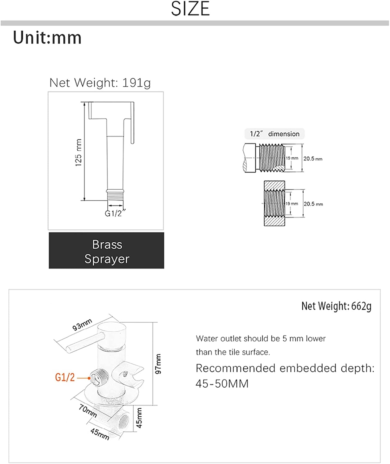 Black Handheld Bidet Sprayer for Toilet, Brass Bathroom Cloth Diaper Set with Cold and Hot Water, Wall Mounted Kit for Feminine Hygiene, Bathing Pets