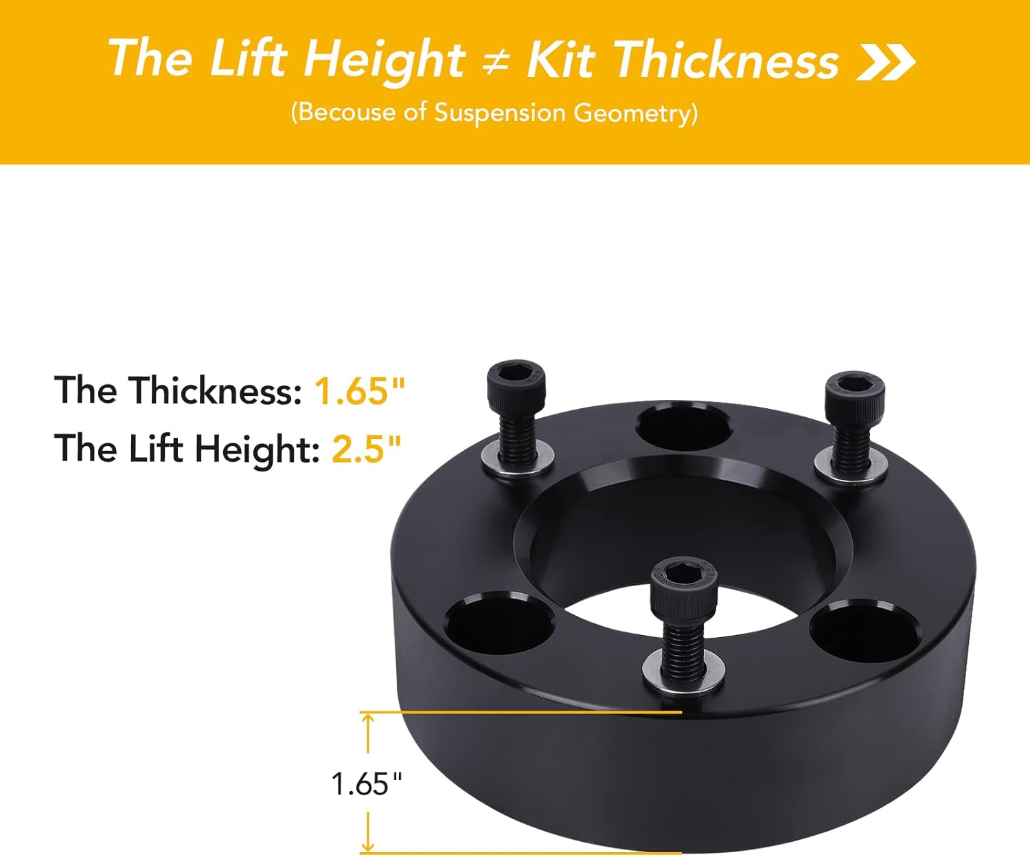 2.5" F150 Leveling Lift Kits - 2.5 Inch Front Strut Spacer Suspension Lift Kit Lift Spacers for 2004-2022 Ford F150 2WD/4WD, 2003-2018 Ford Expedition, 2005-2008 Lincoln Mark LT base