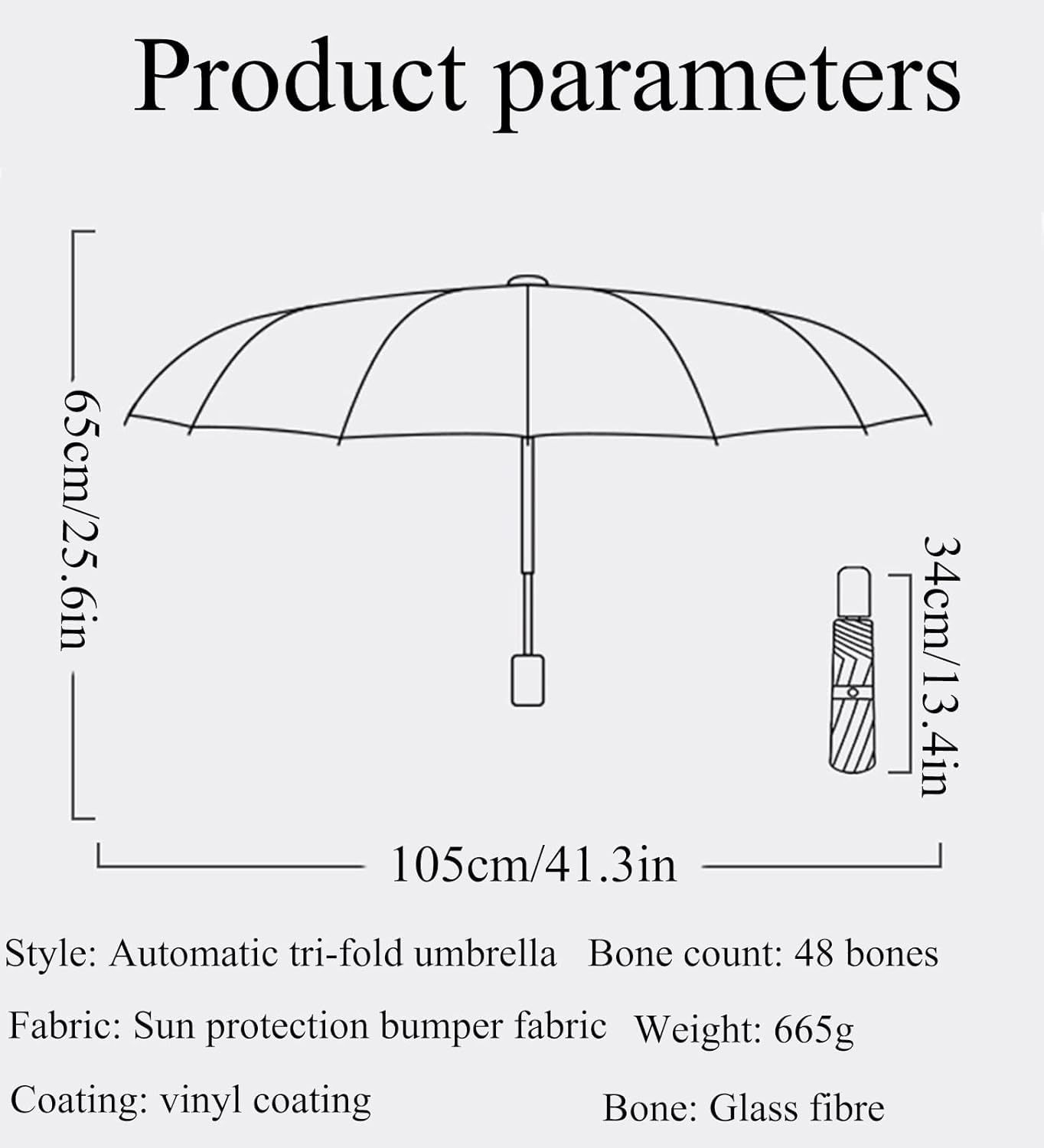 El paraguas, Paraguas de viaje plegable y compacto, mochila portátil