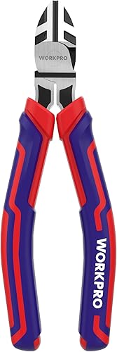 WORKPRO Cortadores de alambre de 6 pulgadas de servicio pesado de acero CRV, alicates diagonales para cortar cables de manualidades, mango de agarre