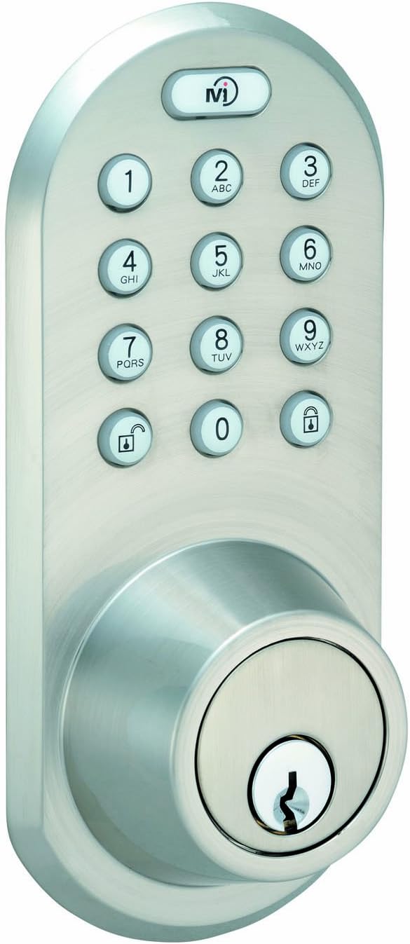 QF-01SN 3-in-1 Remote Control & Touchpad Dead Bolt (Satin Nickel/Black)