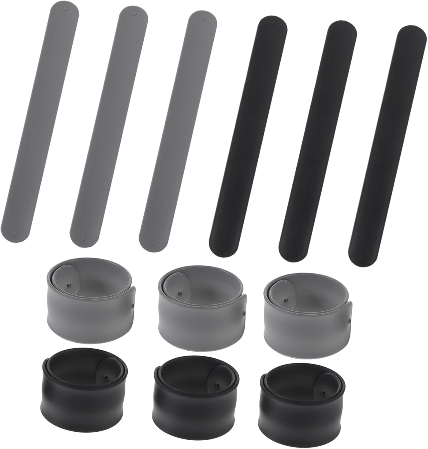 12Pcs Silicone Covered Metal Slap Bracelets Wrapping Paper Holders with Space-saving Design for Organizing Wrap Posters and Cables and Easy to Install Storage Strips