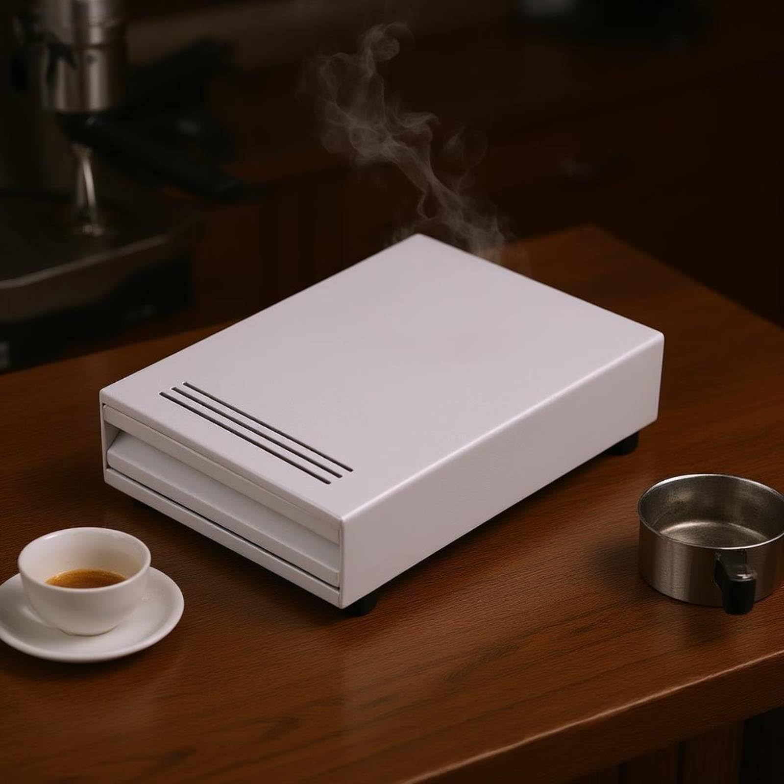 rockible Espresso-Klopfbox-Schublade platzsparend Espresso-Abklopfbox kompakt Kaffeezubehör, Schwarz, Mittel