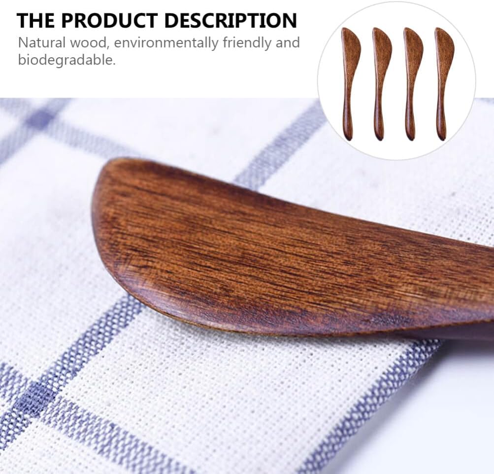 UPKOCH 8pcs Wooden Jam Knives Butter Spreaders for Breakfast Baking and Dessert Shops for Spreading Cheese Honey