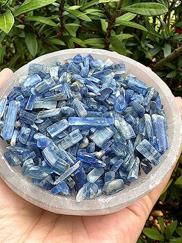 Image of 2 oz Lot Natural Blue Kyanite Semi Blue KyaniteTumbled Gemstone Chips, Crushed Mini Crystals, Undrilled Crystal Chips (Blue Kyanite)
