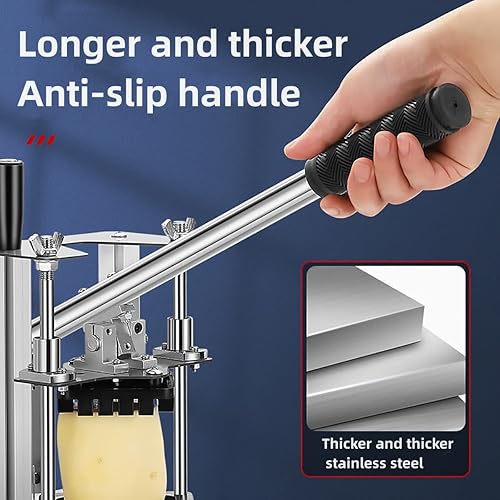 Miniatura 5 de Picador comercial de verduras y frutas Picador de patatas fritas de corte rápido Picador profesional de alimentos con 3 cuchillas Adecuado para