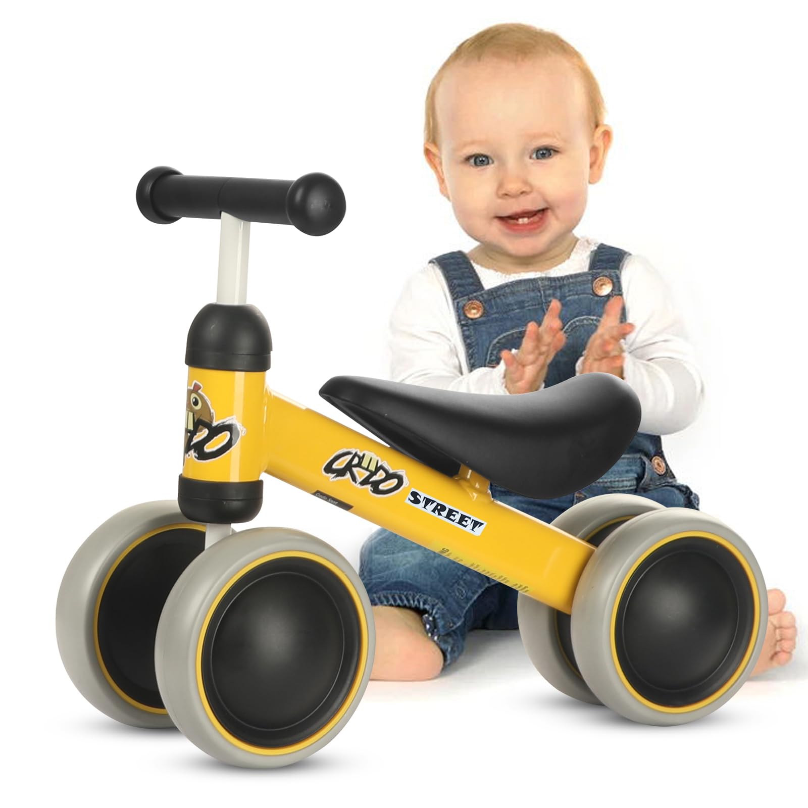 Baby Balance Bike Trike for 1 Years Old Boys Girls 10-24 Month Toys Toddler Balance Bike, 4 Wheels Bicycle Toddler Pre-Bike, First Birthday Gifts