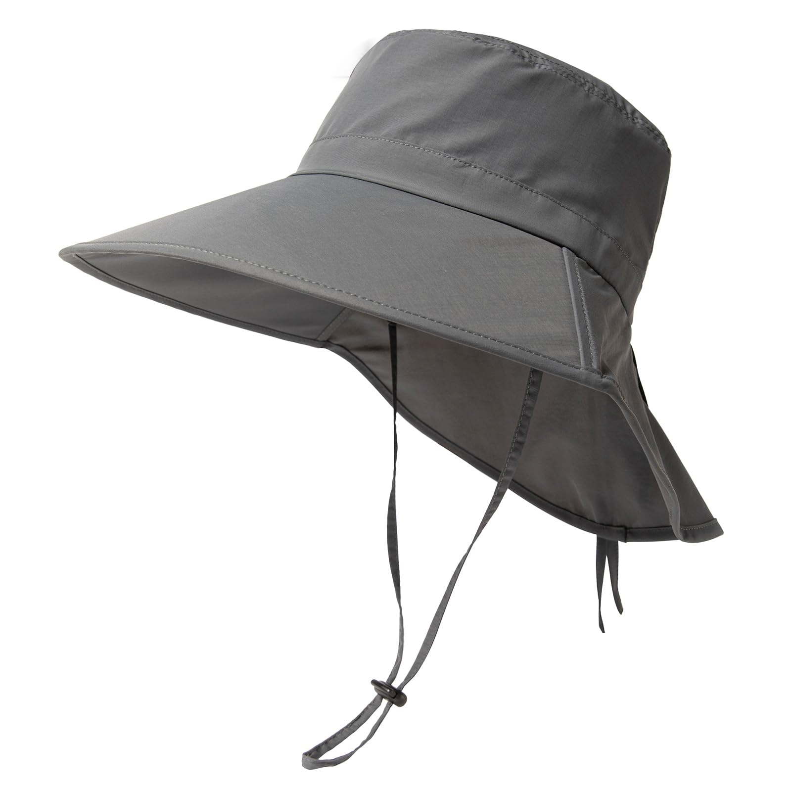 TOP-EX Chapeau de soleil XL/XXL pour femme avec protection UV pour queue de cheval, chapeau d'été imperméable avec protection du cou à large bord, chapeau de randonnée pour safari, trekking, randonnée