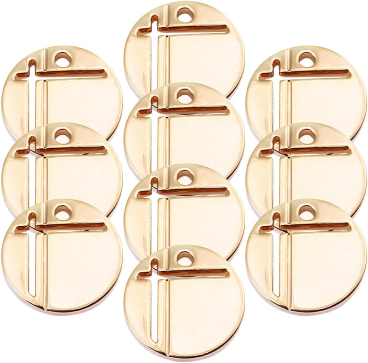 10pcs Golden Alloy Disc Jewelry Making Charms Pendant for Bracelets
