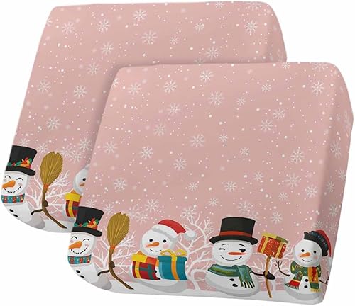 Miniatura 38 de Fundas de cojín para sofá de Navidad con diseño de muñeco de nieve rosa, funda elástica para sofá con parte inferior elástica, fundas de sofá
