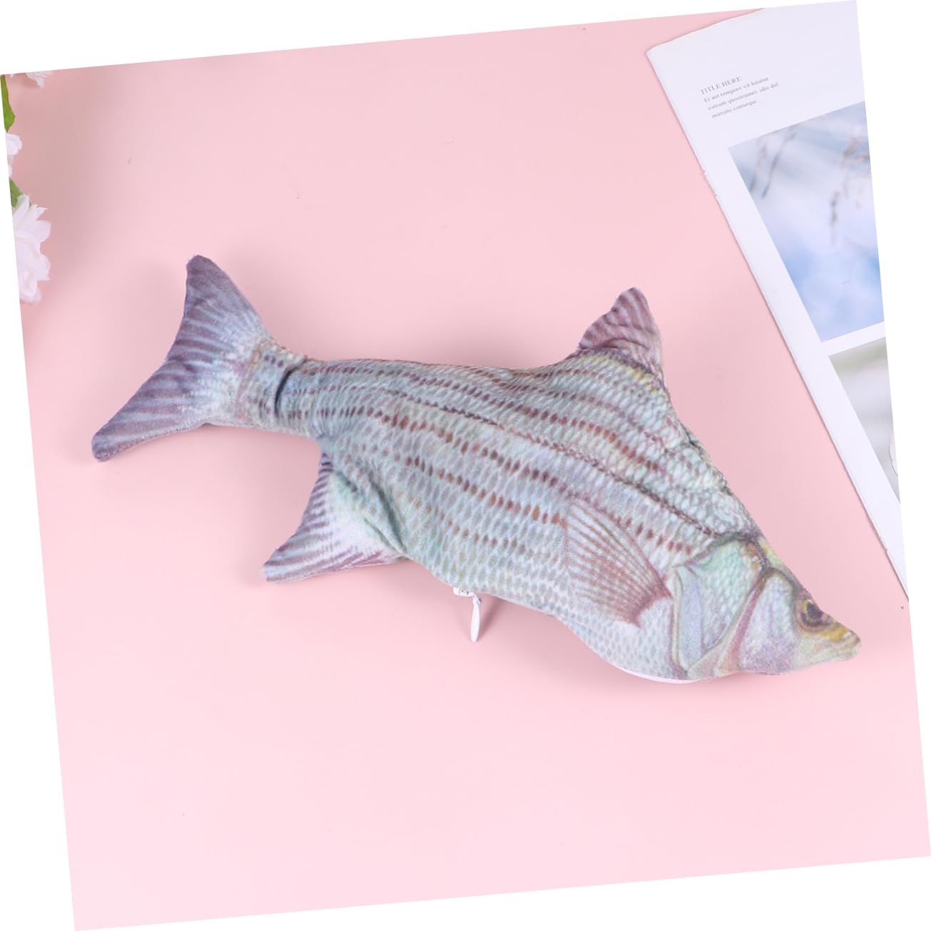 Happyyami 3pièces USB Rechargeable Jouet Poisson Électrique Peluche pour Chats Jouet Interactif Sautant Forme De Bream pour Instinct De Chasse Et Éviter Les Dommages Aux Meubles